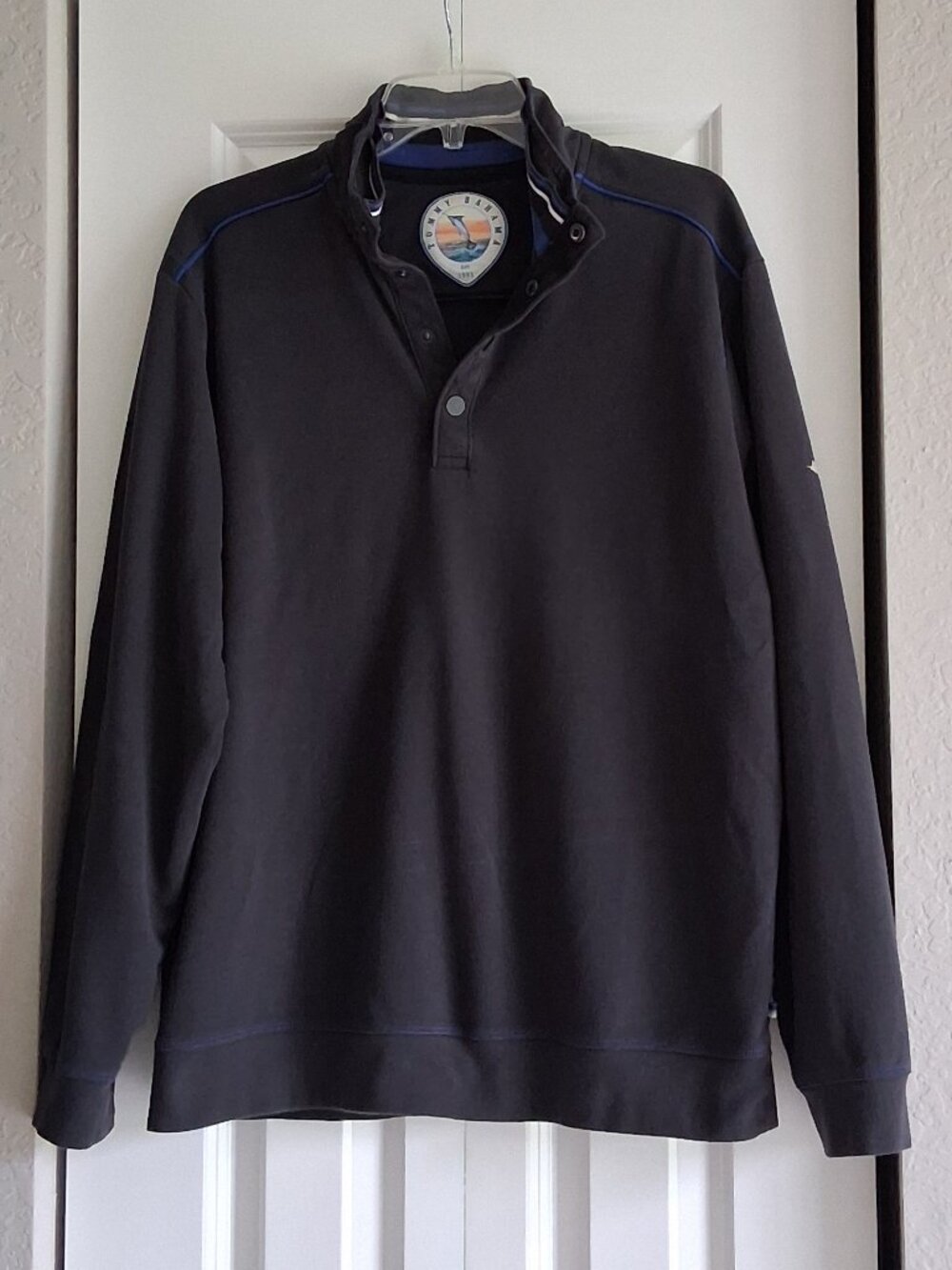 Tommy Bahama Navy Blue Long Sleeve Mock Neck Sweatshirt Men's Size M